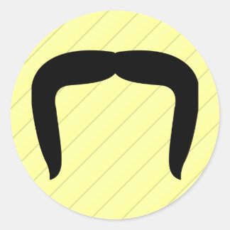 Horseshoe Mustache Classic Round Sticker