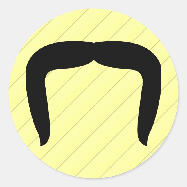 Horseshoe Mustache Classic Round Sticker (Front)