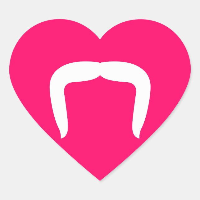 Horseshoe Mustache Heart Sticker (Front)