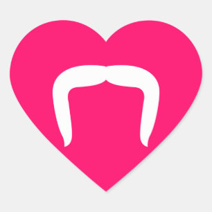 Horseshoe Mustache Heart Sticker