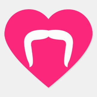 Horseshoe Mustache Heart Sticker