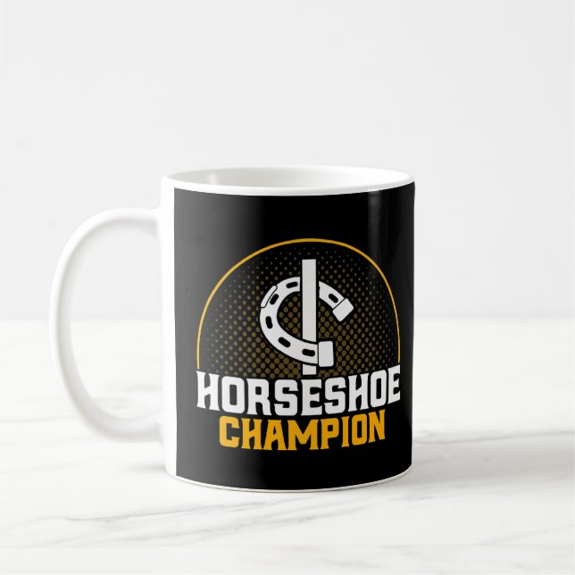 Horseshoe Pitching Horseshoe Champion Pitcher Prem Coffee Mug (Left)