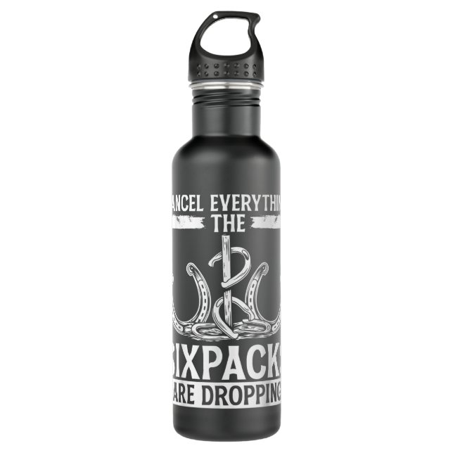 Horseshoe Pitching Tournament Cancel Sixpack Tosse Stainless Steel Water Bottle (Front)