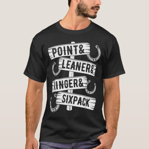 Horseshoe Pitching Tournament Leaner Sixpack Ringe T_Shirt