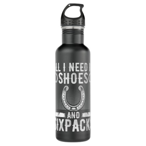Horseshoe Pitching Tournament Shoes And Sixpacks T Stainless Steel Water Bottle
