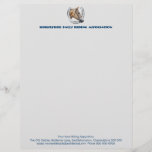 Horseshoe portrait riding club letterhead<br><div class="desc">A chestnut horse's head inside a horseshoe,  on stationery for equestrian clubs,  associations and businesses,  with matching apparel available.</div>