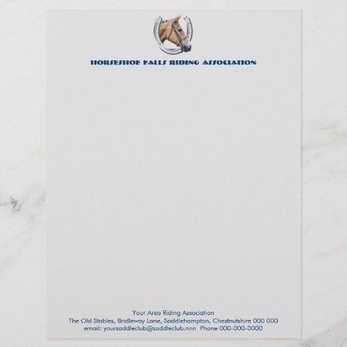 Horseshoe portrait riding club letterhead