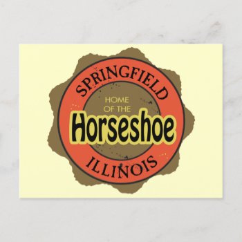 Horseshoe Sandwich Springfield Illinois Postcard by whereabouts at Zazzle