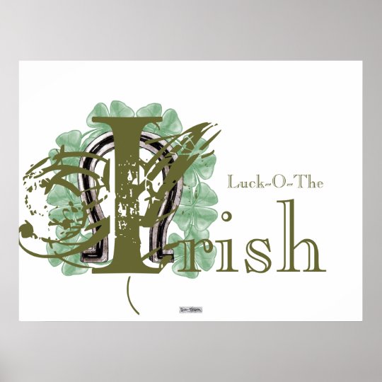 Horseshoe & Shamrocks Luck-O-The Irish Poster