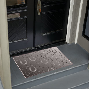 horseshoe, silver, pattern gray, luck, pattern, doormat