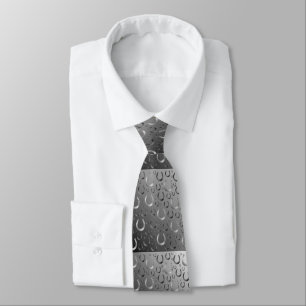 horseshoe, silver, pattern gray, luck, pattern,gre neck tie