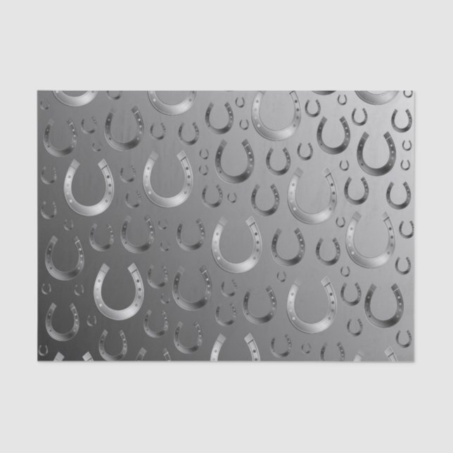 horseshoe, silver, pattern gray, luck, pattern, tissue paper (Front)