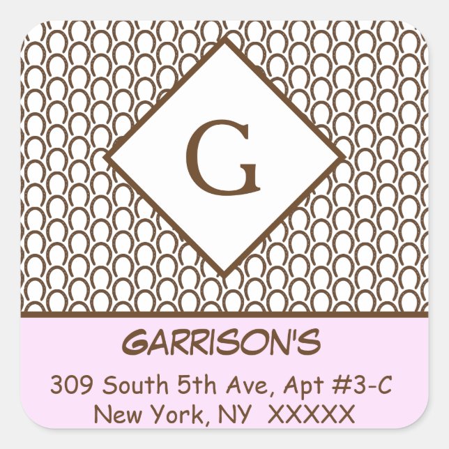 Horseshoe Square Return Address Label Seal (Front)