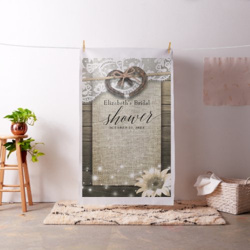 Horseshoe Sunflower Wood Bridal Shower Photo Booth Fabric