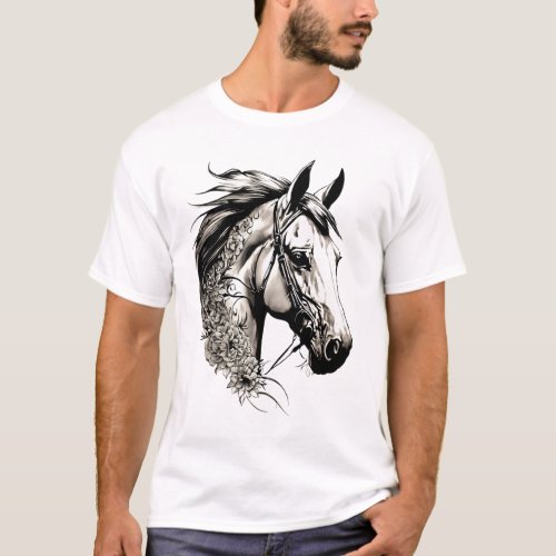 Horseshoe Tattoo T_Shirt Collection _Black  White