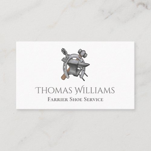 Horseshoe Tools Equestrian Horse Farrier Business Card