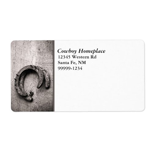 Horseshoe Vintage Sepia Photograph Shipping Label