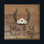 Horseshoe Wedding Favor Magnet<br><div class="desc">This Horseshoe Wedding Favor Magnet with a horseshoe and daisies is perfect for Country or Western Weddings. Look for matching Wedding Invitations,  Reception RSVP's and Save The Date Announcements.</div>