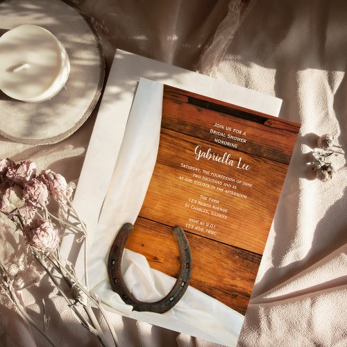 Horseshoe and Satin Country Bridal Shower Invite