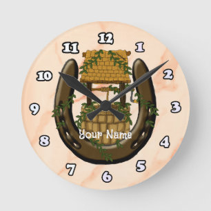 Horseshoe Wishing Well Clock