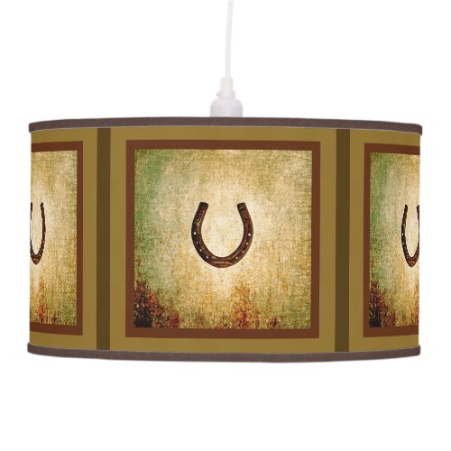 Horseshoe with Brown Border Hanging Lamp