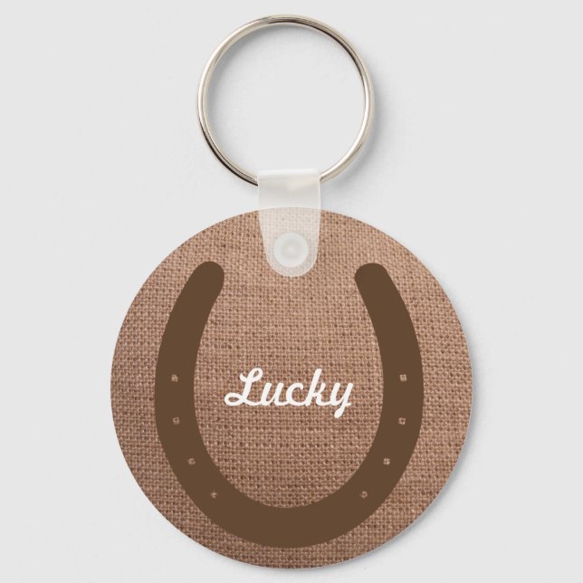 Horseshoe with custom name or initials keychain (Front)