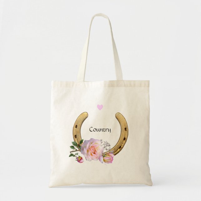  Horseshoe with Flowers & Heart  Tote Bag (Front)