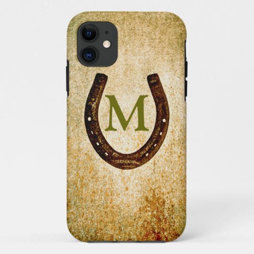Horseshoe with Monogram to Personalize iPhone 11 Case