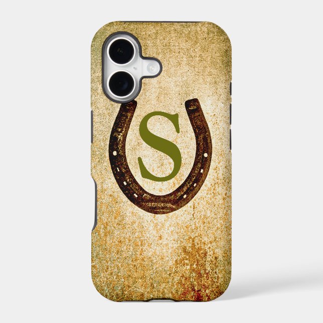 Horseshoe with Monogram to Personalize Iphone Case (Back)