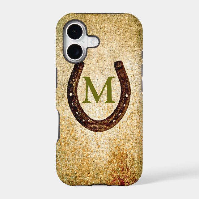 Horseshoe with Monogram to Personalize Iphone Case (Back)