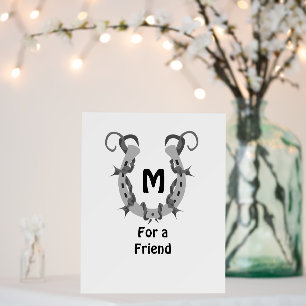 Horseshoe Wrapped in Barbed Wire Monogram Foam Board