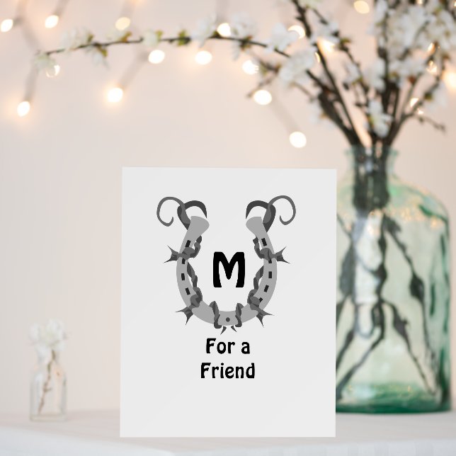 Horseshoe Wrapped in Barbed Wire Monogram Foam Board (In Situ (Wedding))