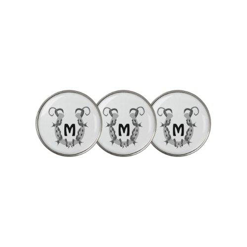 Horseshoe Wrapped in Barbed Wire Monogram Golf Ball Marker