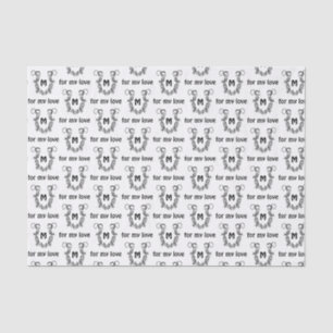 Horseshoe Wrapped in Barbed Wire Monogram Tissue Paper