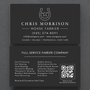 Horseshoeing Farrier QR Code Business Card