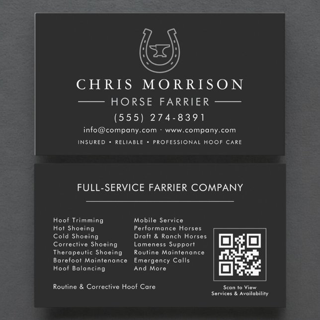 Horseshoeing Farrier QR Code Business Card (Creator Uploaded)