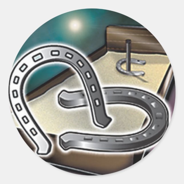 HorseShoes an Pit Classic Round Sticker (Front)