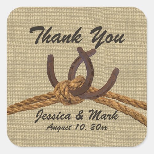 Horseshoes and Rope  Square Sticker