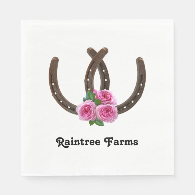 Horseshoes and Roses Napkins (Front)