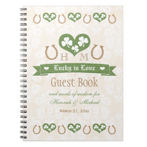 Horseshoes and Shamrock Wedding Guest Book