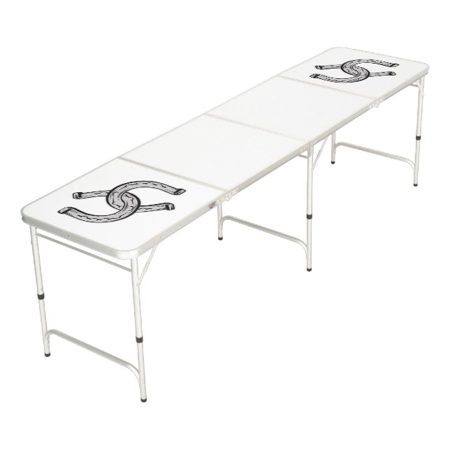 Horseshoes Beer Pong Table (Angled)