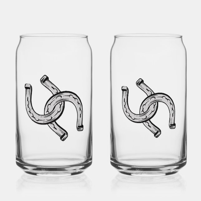 Horseshoes Can Glass (Front)