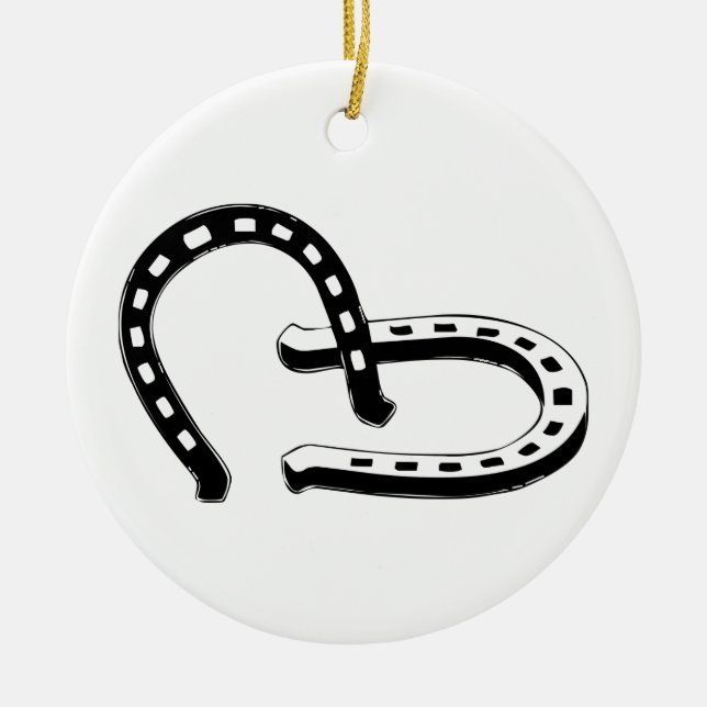Horseshoes Ceramic Ornament (Front)