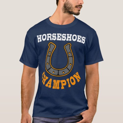 Horseshoes Champion Pitching Horse Lover Ferrier T_Shirt