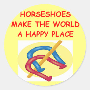 horseshoes classic round sticker