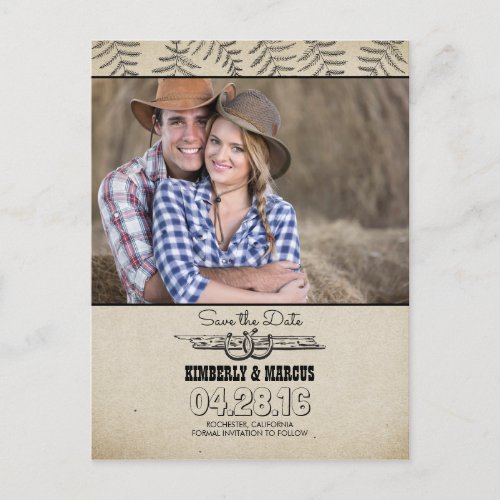 Horseshoes Country Rustic Save the Date Announcement Postcard