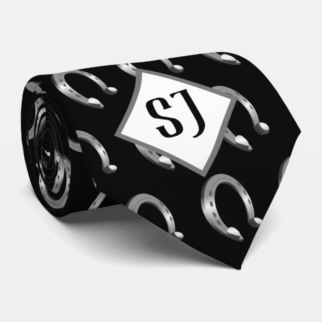 Horseshoes | Initials Neck Tie (Rolled)
