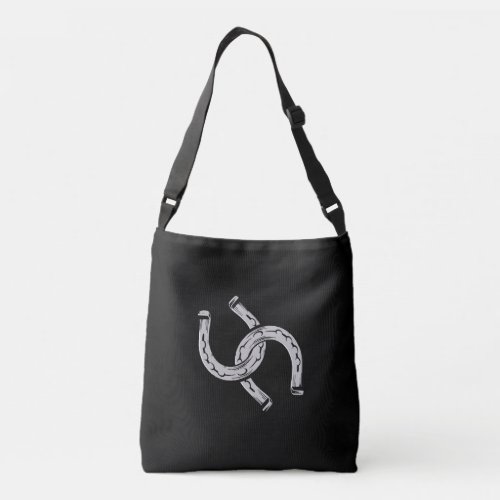 Horseshoes on Black Crossbody Bag