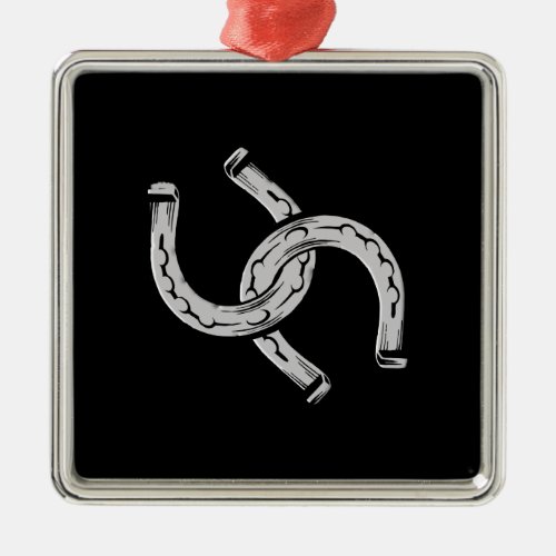 Horseshoes on Black Metal Ornament