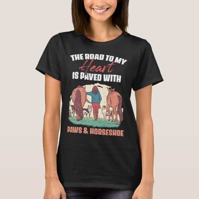 Horseshoes Pawprint Country Life for Horse Dog T-Shirt (Front)
